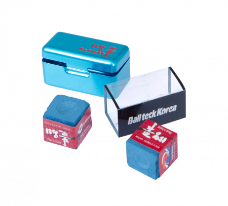 Мел Ball teck PRO II в бирюзовой металлической коробке (синий) 2 шт