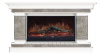 Комплект из электрокамина напольного и портала Калгари (143x45x82.5 см) белый, серый