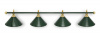 Бильярдный светильник Престиж 4 плафона (зеленый, зеленая штанга)