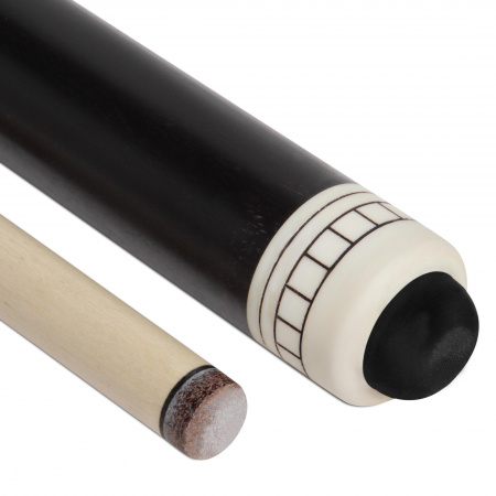 Кий для русского бильярда двухсоставной (черный граб, белый граб) 13 запилов